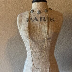 Chic Gold Triple Strand Necklace